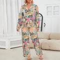 Baha Ranch Pop Western Collage Cowgirl Satin Pajamas by Baha Ranch Western Wear