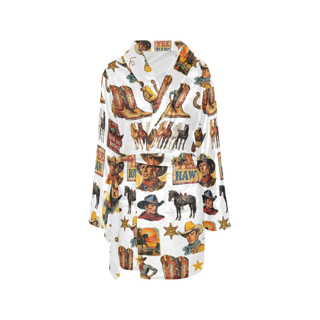 Baha Ranch Vintage Cowboy Collage Western Women's Robe by Baha Ranch Western Wear - product image 3