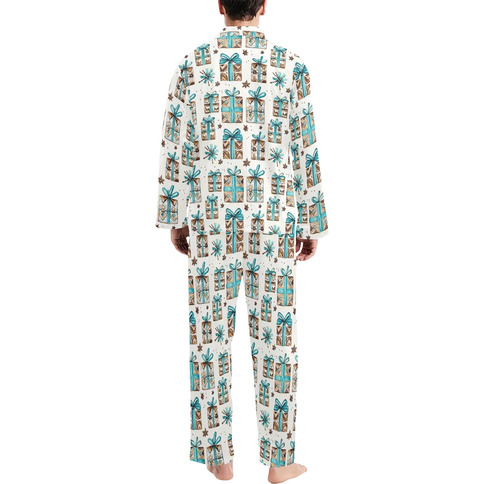 Baha Ranch Turquoise Christmas Presents Men's Western Pajamas by Baha Ranch Western Wear - product image 3