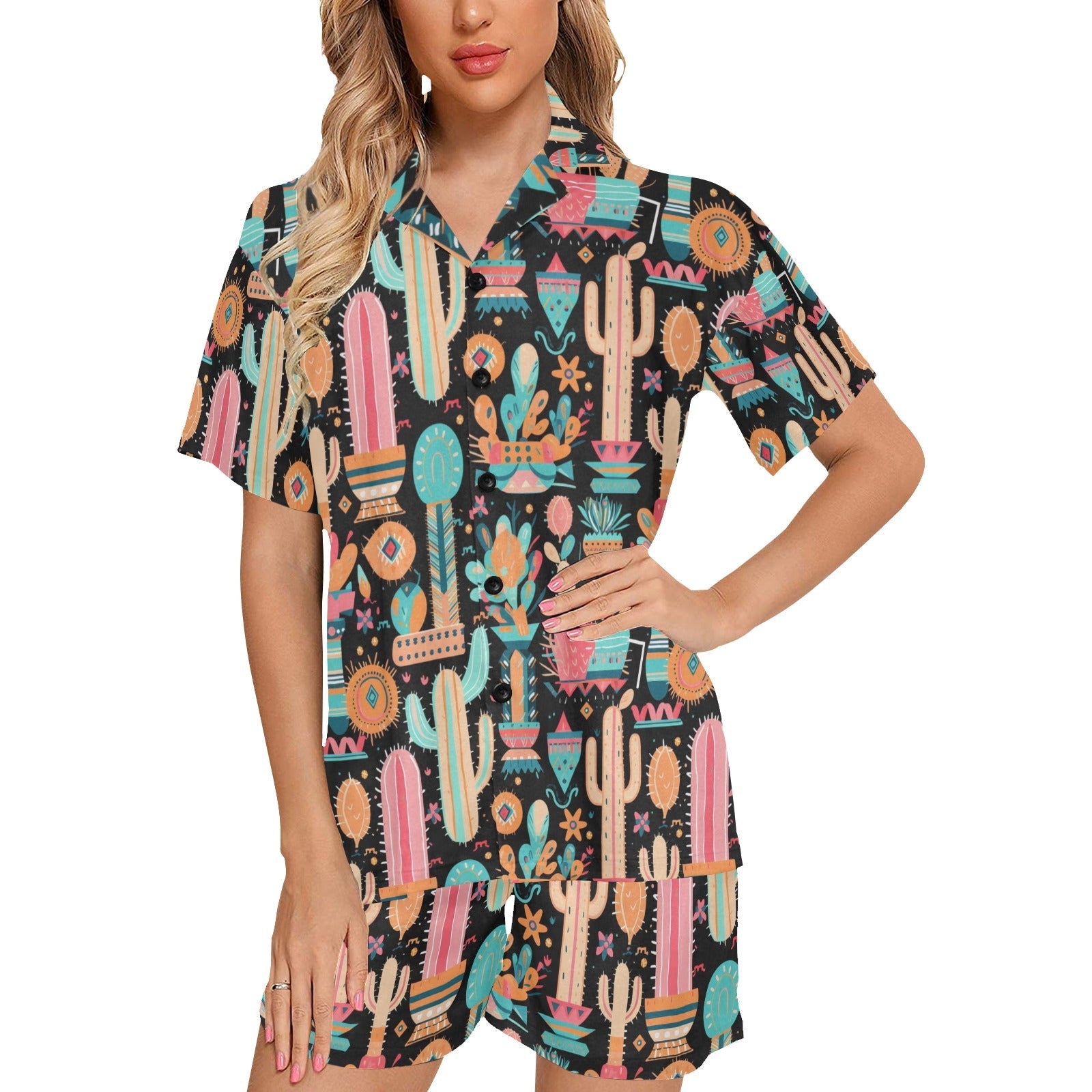 Baha Ranch Cactus Obsessed Women's Western Pajama Set by Baha Ranch Western Wear