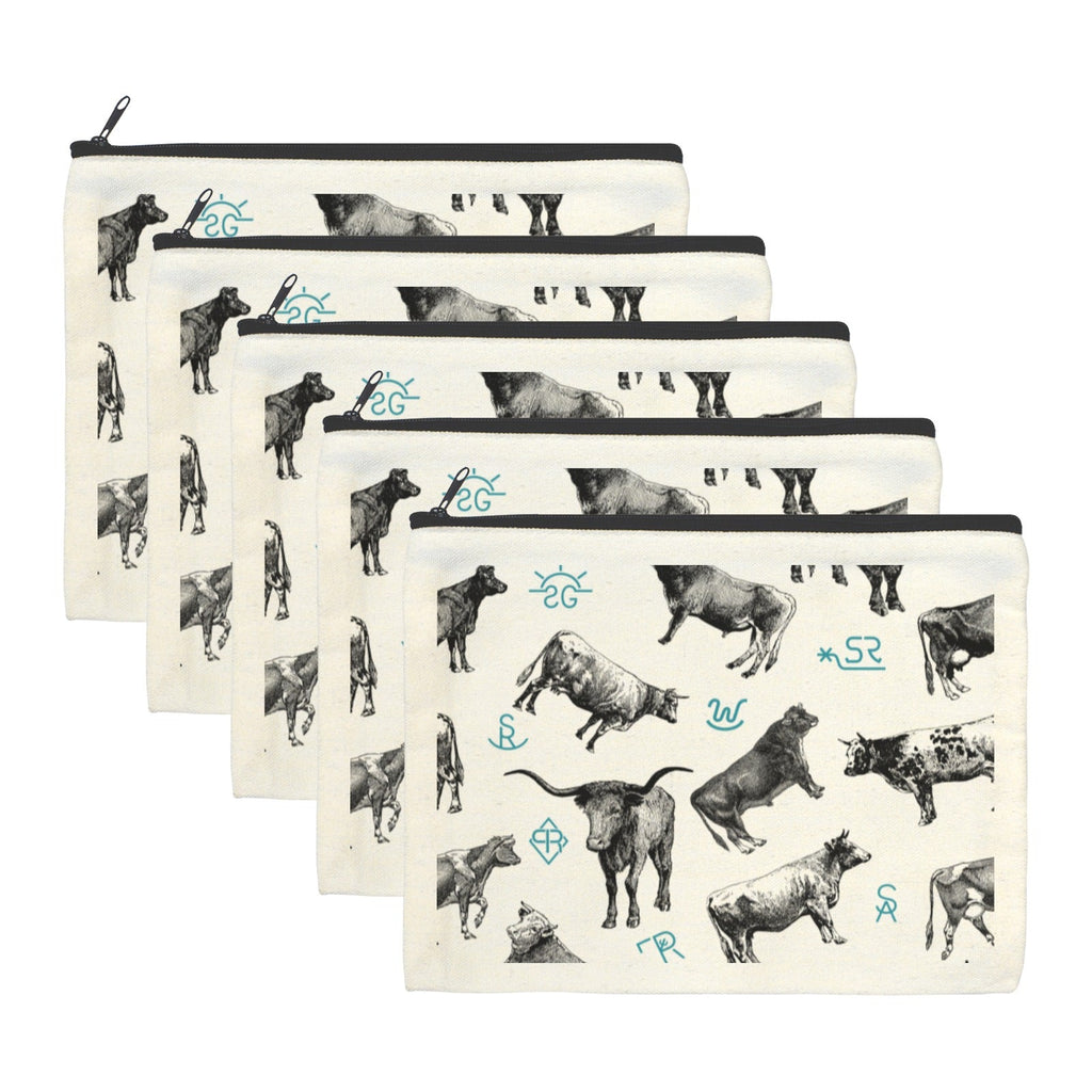 Baha Ranch Cattle Brands Cosmetic Bag Pack of 5 Made in America by Baha Ranch Western Wear - product image 2