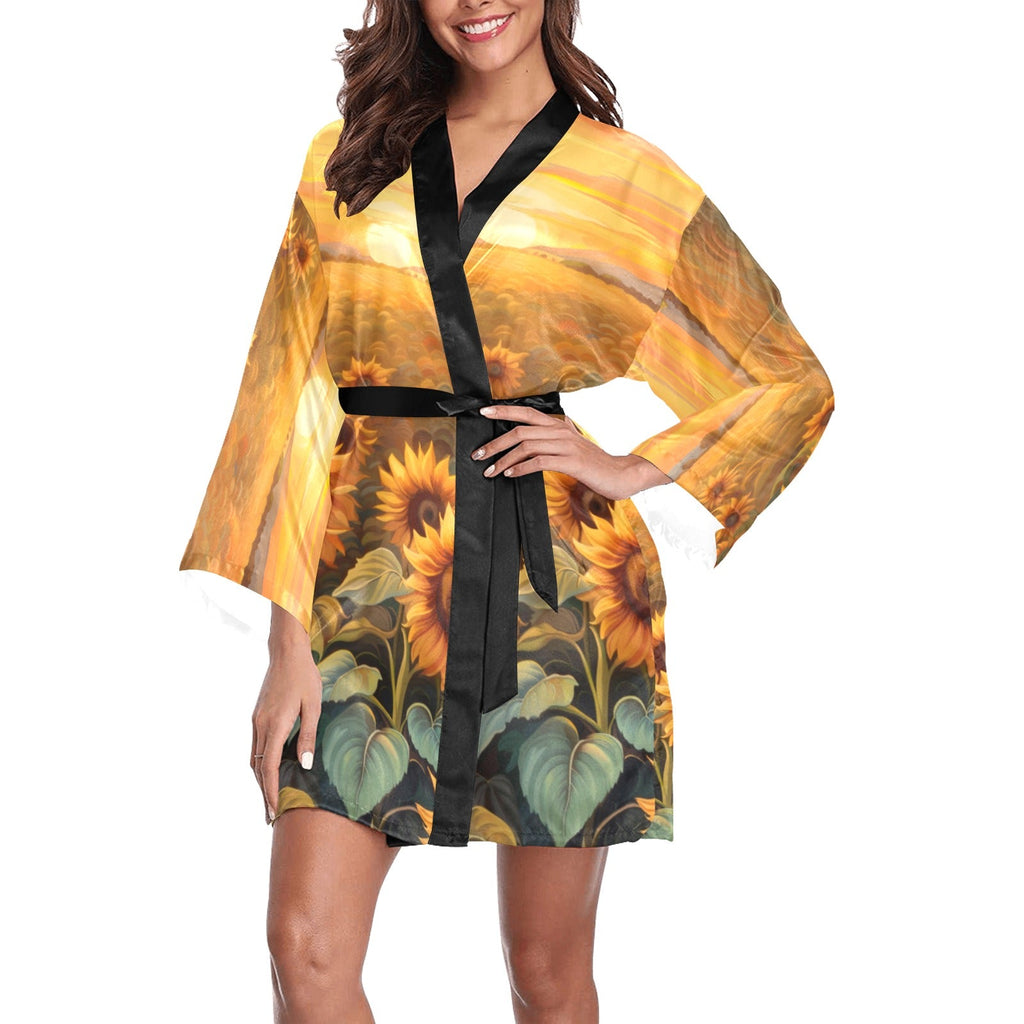Baha Ranch Sunflower Field Women's Lounge Kimono Robe by Baha Ranch Western Wear