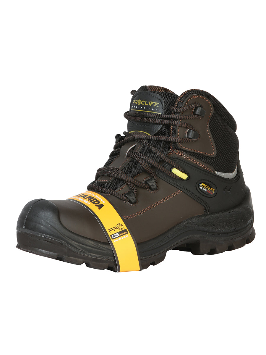 Men's Lace-Up Steel Toe Ankle Work Boot - Made in Mexico - Brown 91604