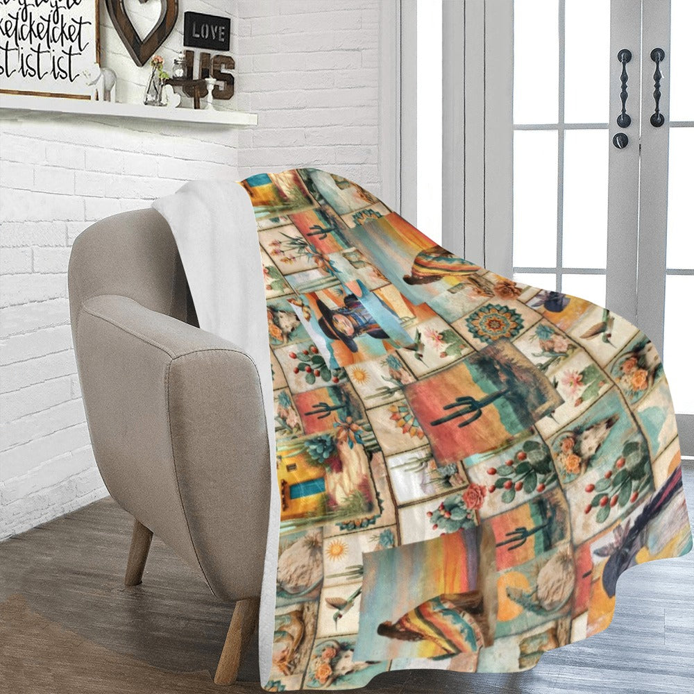 Baha Ranch Colores De Mexico Pictures of the Southwest 60" x 80" Throw Blanket Made In America by Baha Ranch Western Wear...