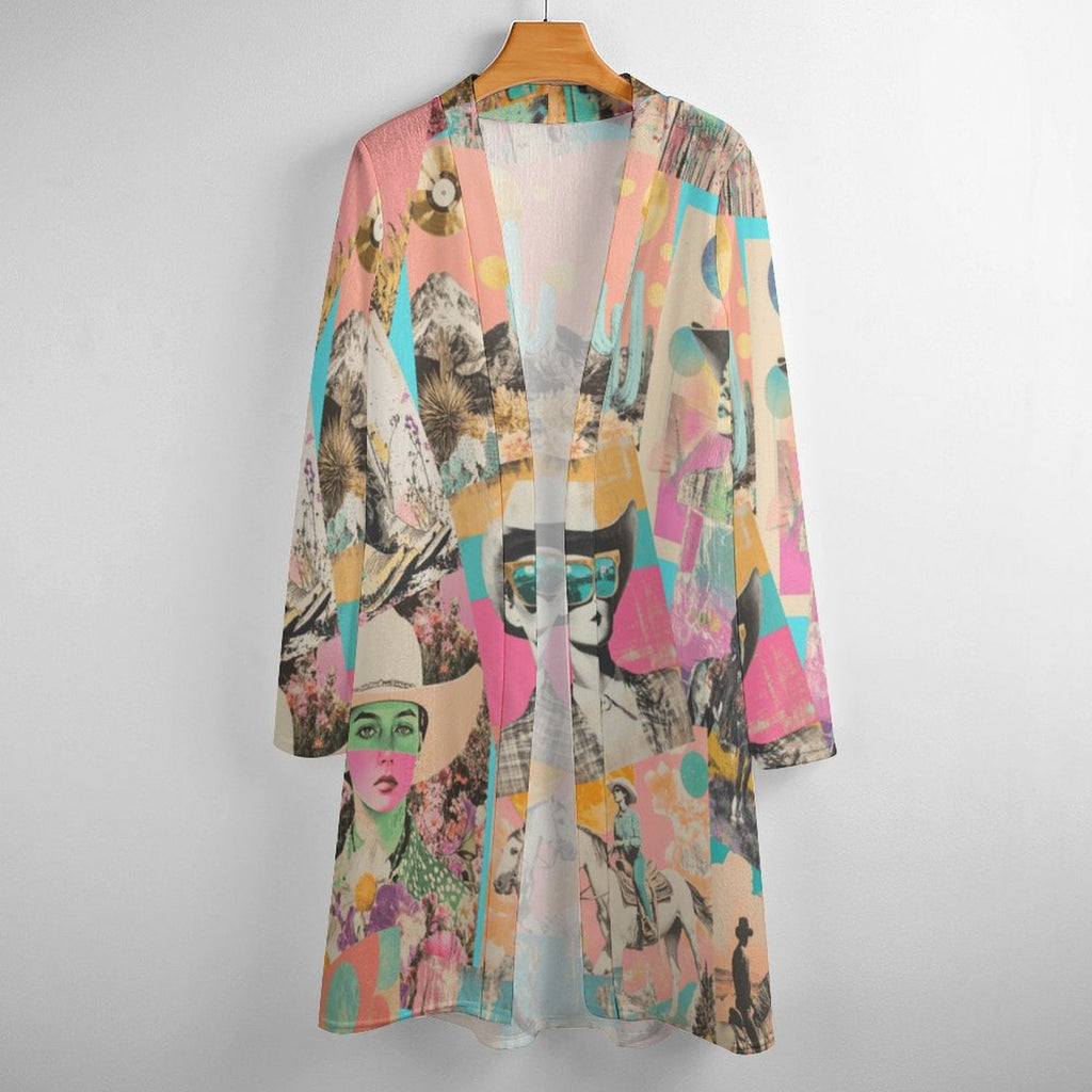 Baha Ranch Retro Pop Western Collage Lightweight Cardigan by Baha Ranch Western Wear - product image 4