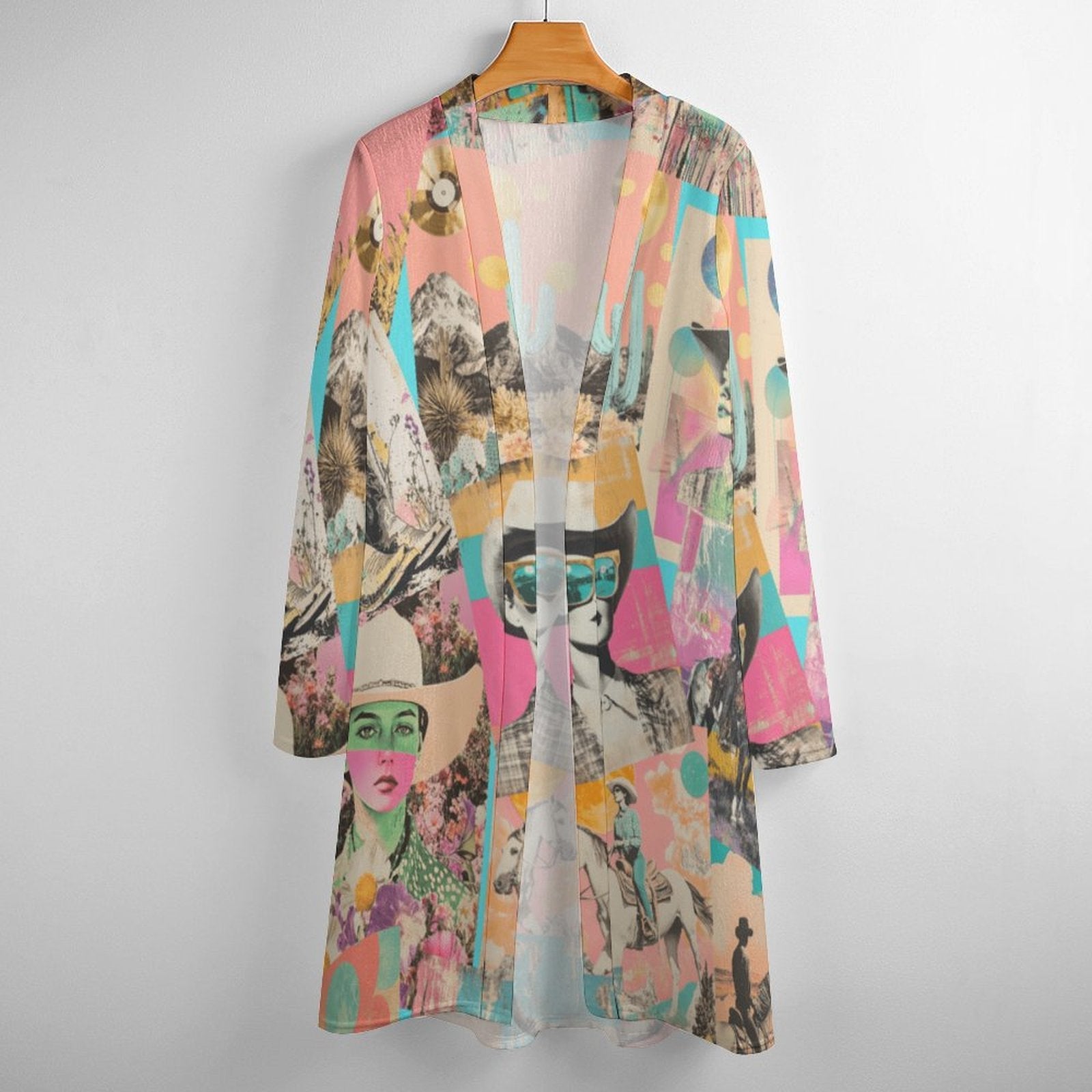 Baha Ranch Retro Pop Western Collage Lightweight Cardigan by Baha Ranch Western Wear - product image 4