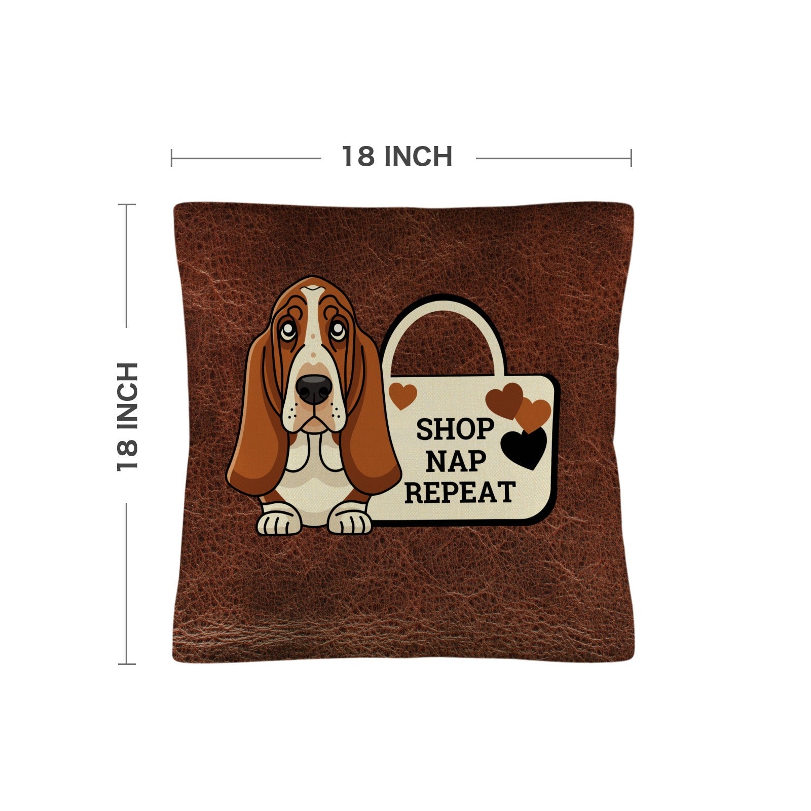 Baha Ranch Basset Hound Shop Nap Repeat Pillow Case Made in America by Baha Ranch Western Wear - product image 3