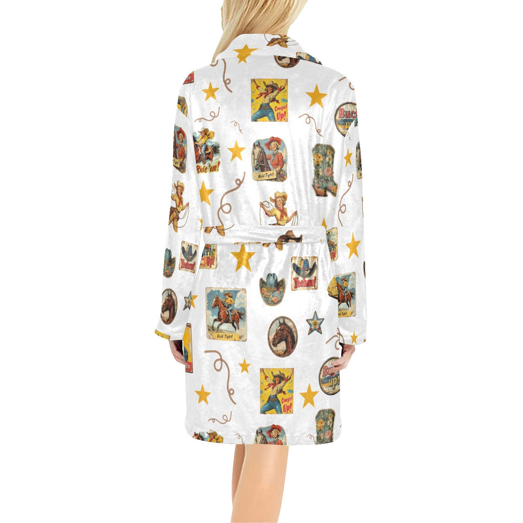 Baha Ranch Vintage Cowgirl Collage Women's Western Bath Robe by Baha Ranch Western Wear - product image 2
