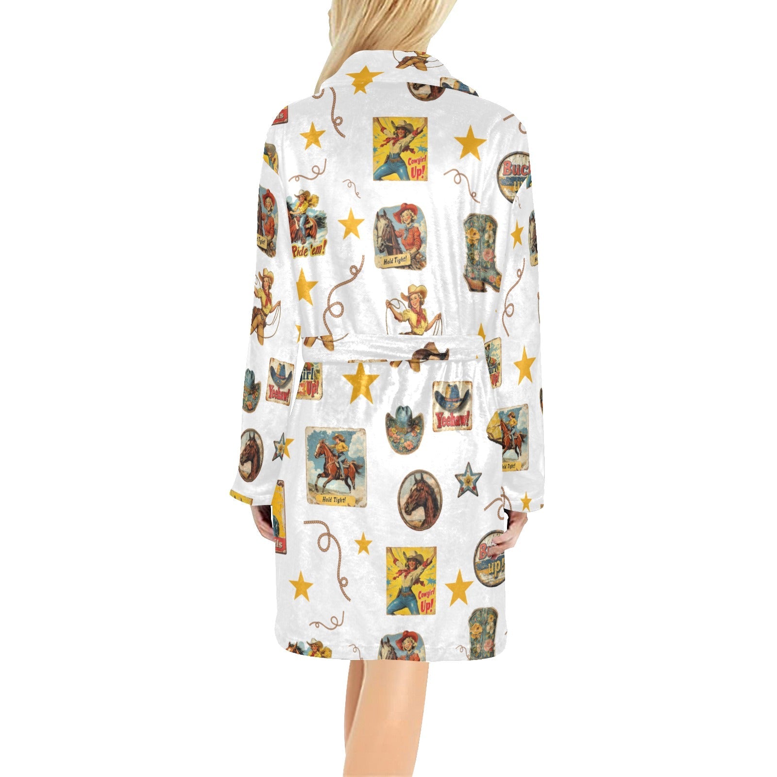 Baha Ranch Vintage Cowgirl Collage Women's Western Bath Robe by Baha Ranch Western Wear - product image 2