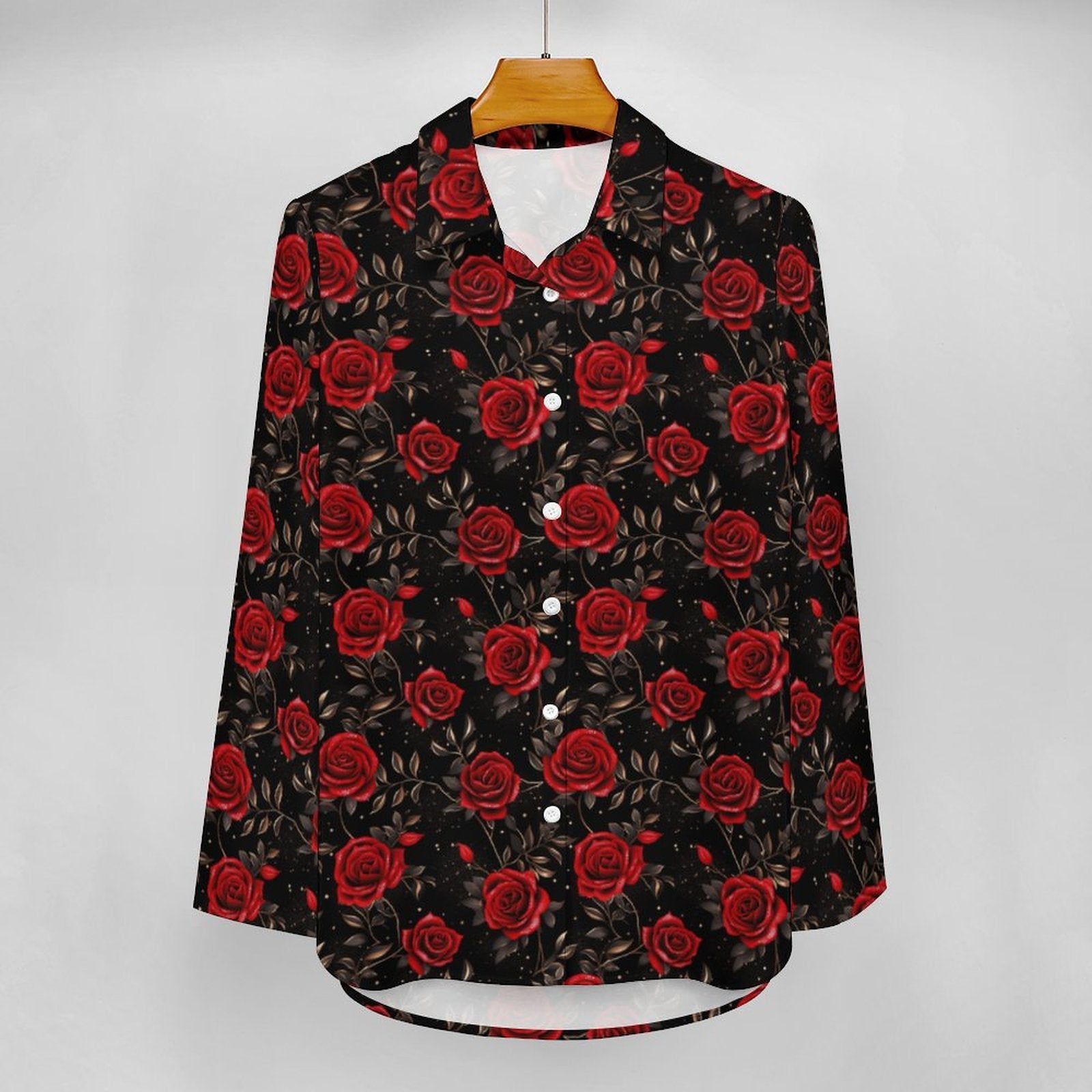 Colores De Mexico Romantic Red Roses Button Up Blouse by Baha Ranch Western Wear - product image 3
