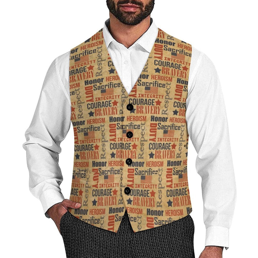 Baha Ranch Military Veteran Patriot Men's Vest by Baha Ranch Western Wear