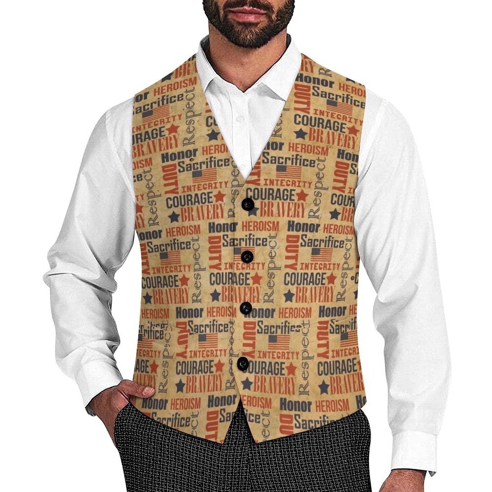 Baha Ranch Military Veteran Patriot Men's Vest by Baha Ranch Western Wear