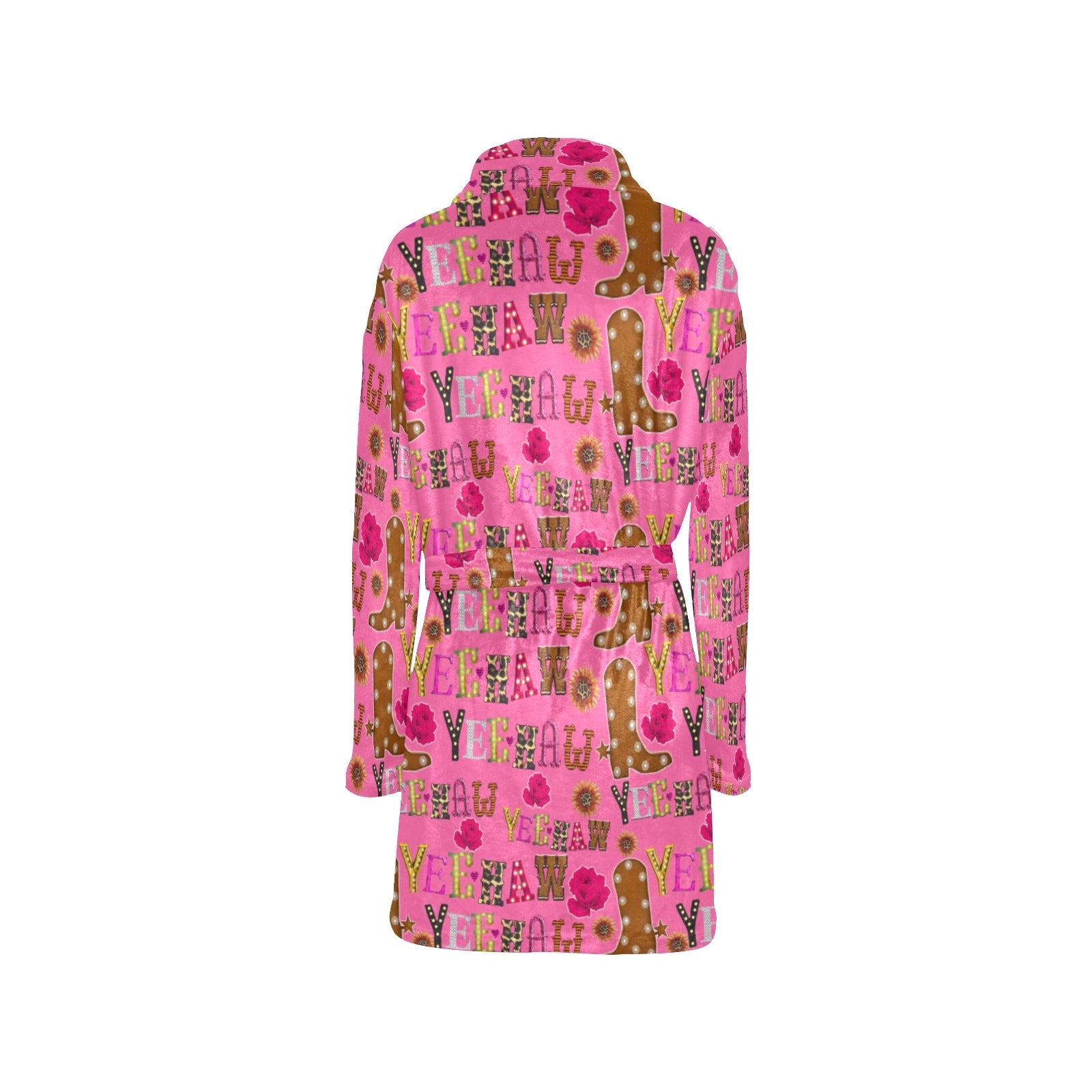Baha Ranch Pink Yeehaw Women's Western Bath Robe by Baha Ranch Western Wear - product image 4