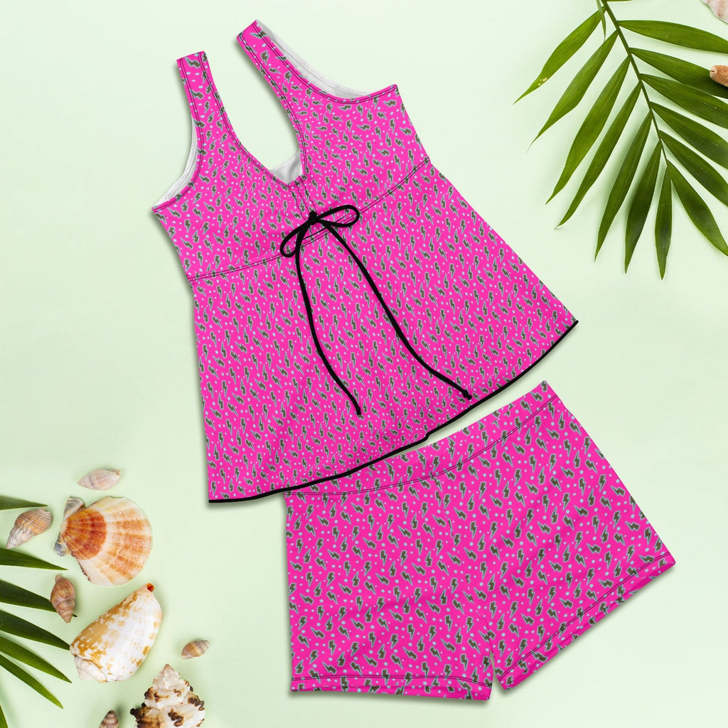 Baha Ranch Hot PInk Lightning Bolt Tankini Boy Shorts Swim Set by Baha Ranch Western Wear - product image 4