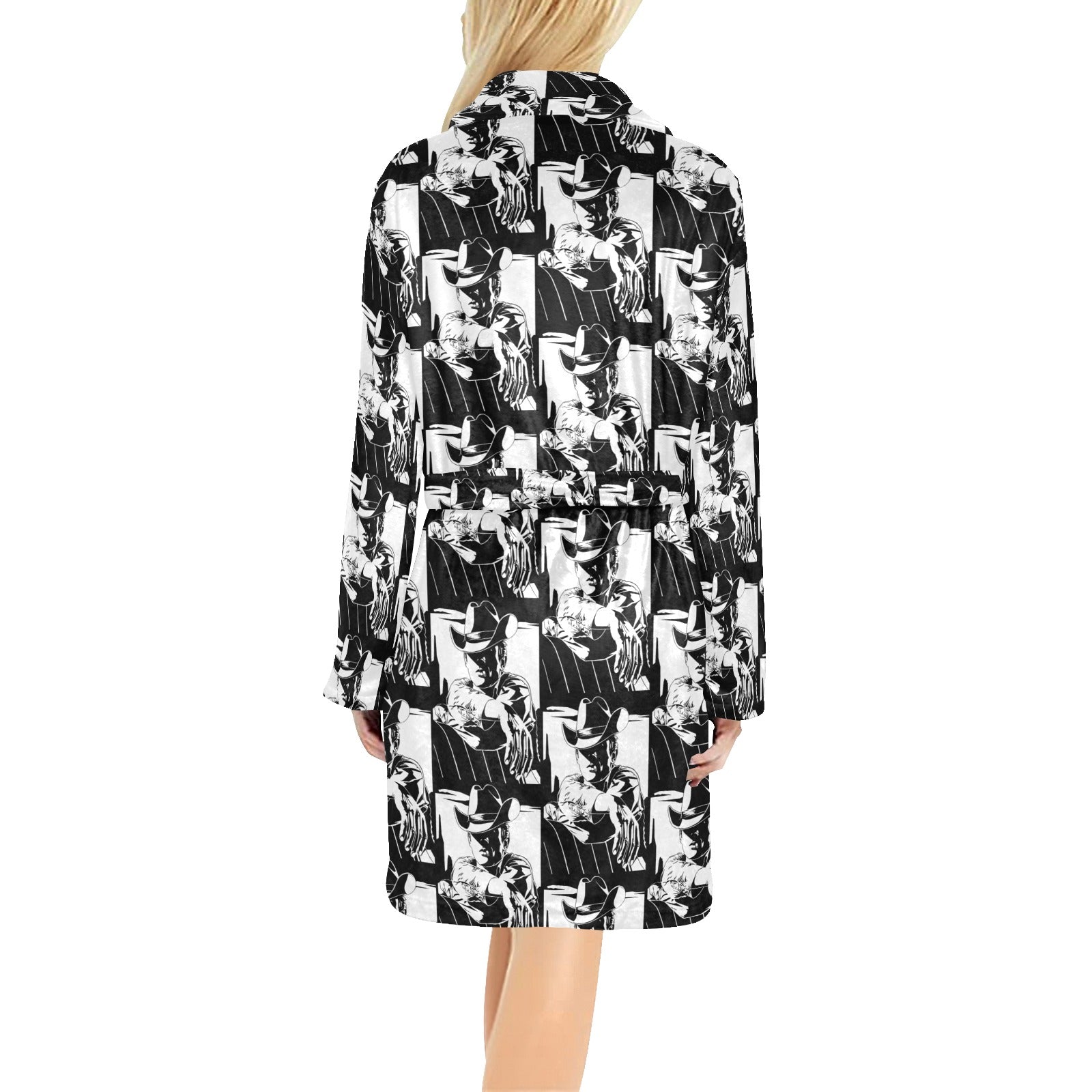 Baha Ranch Black White Cowboy Bath Robe by Baha Ranch Western Wear - product image 2
