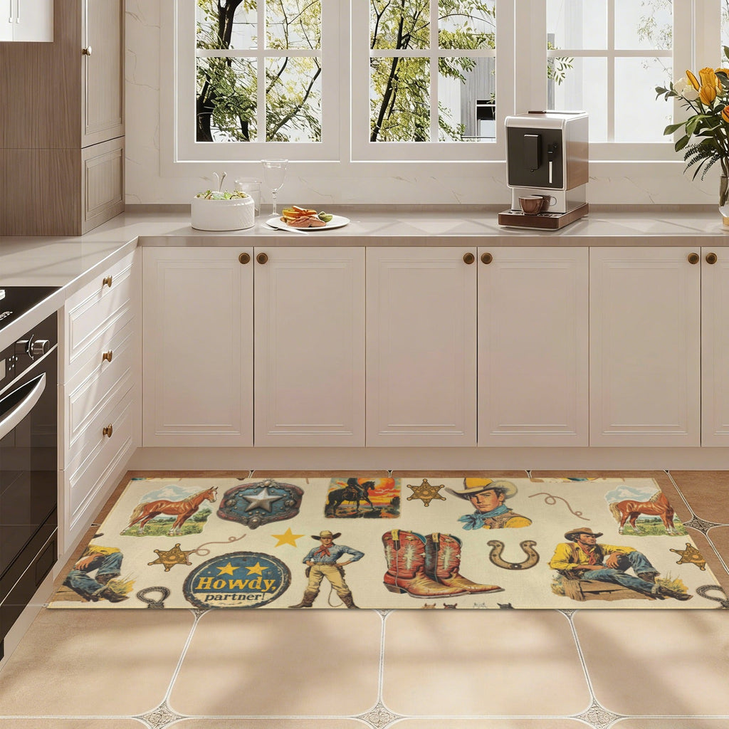 Baha Ranch Vintage Cowboy Collage Rug Runner Indoor 60" x 22" Made in America by Baha Ranch Western Wear - product image 9