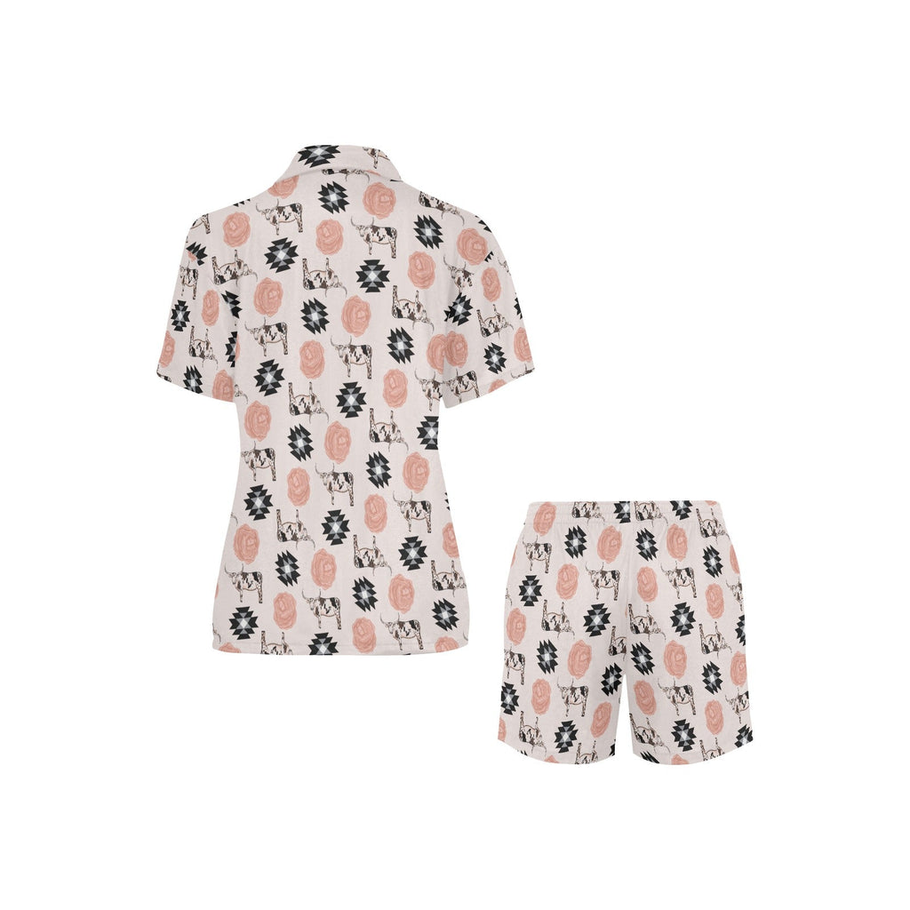 Baha Ranch Longhorn Floral Women's Western Pajama Set by Baha Ranch Western Wear - product image 3