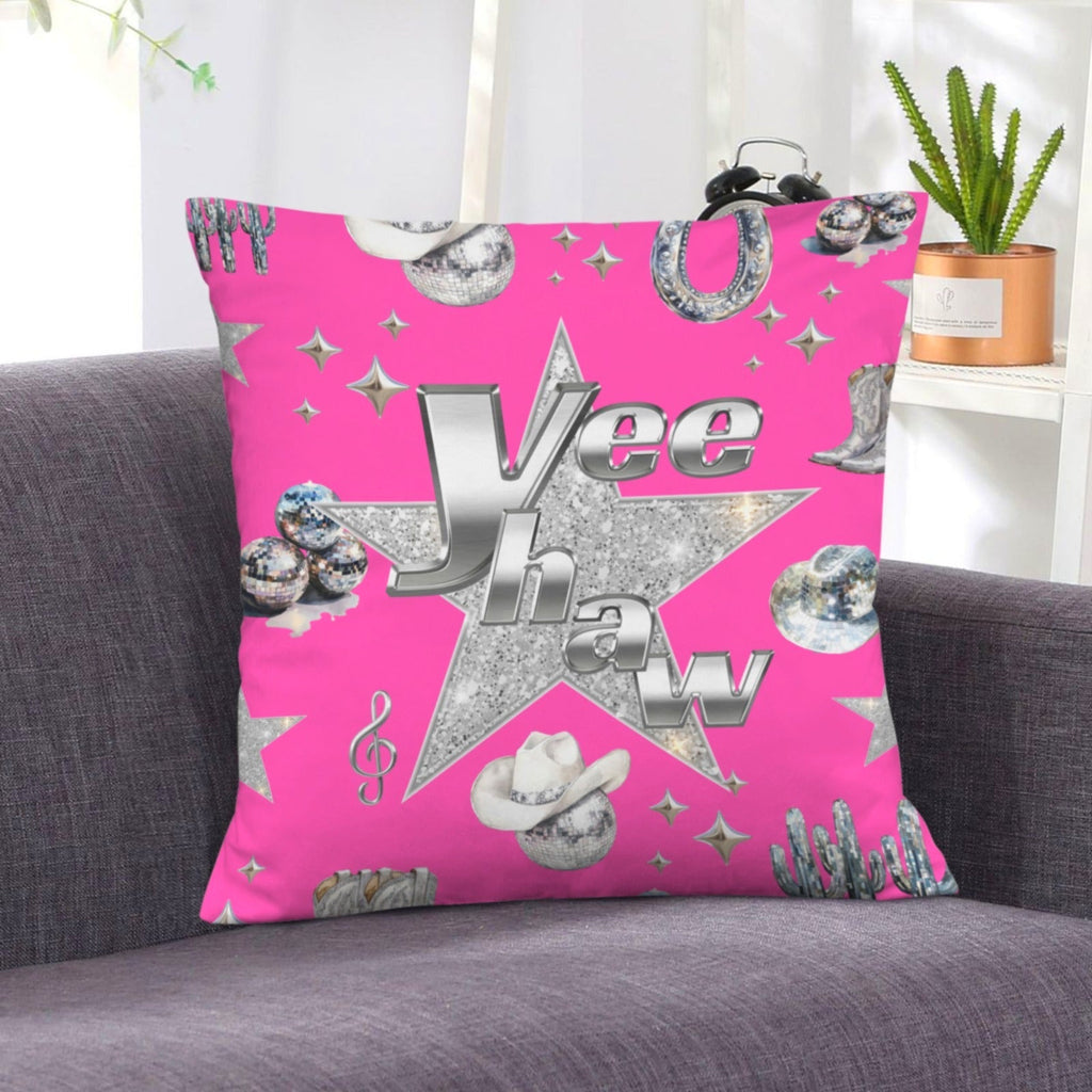 Baha Ranch Pink YEEHAW Velvety Soft Pillow Case Made in America by Baha Ranch Western Wear - product image 3