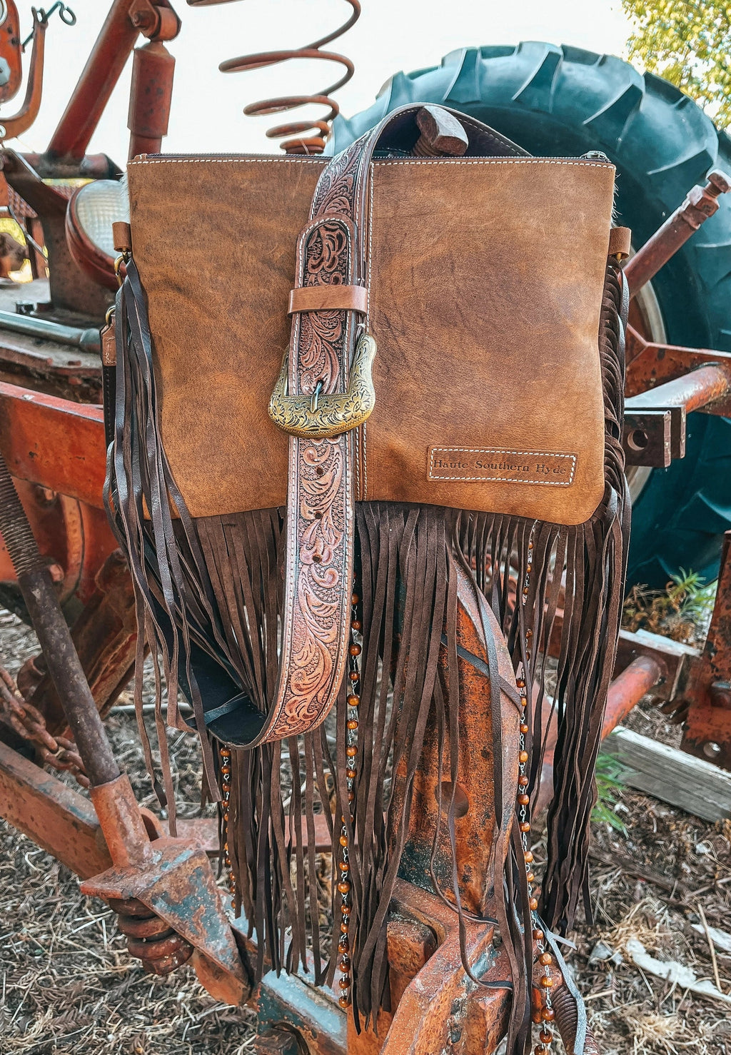 The Lancaster - Gold Splattered Cowhide | Purse — view 2