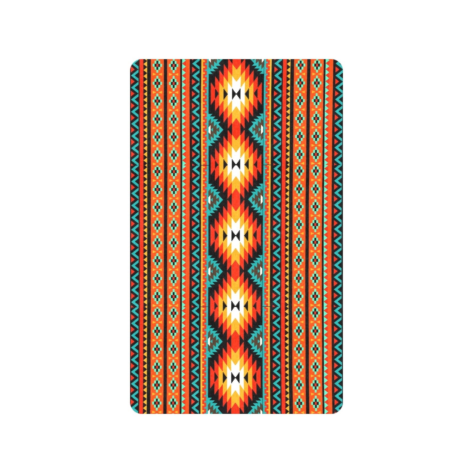 Orange Aztec Floor Mat 30" x 18" Made in America by Baha Ranch Western Wear - product image 4