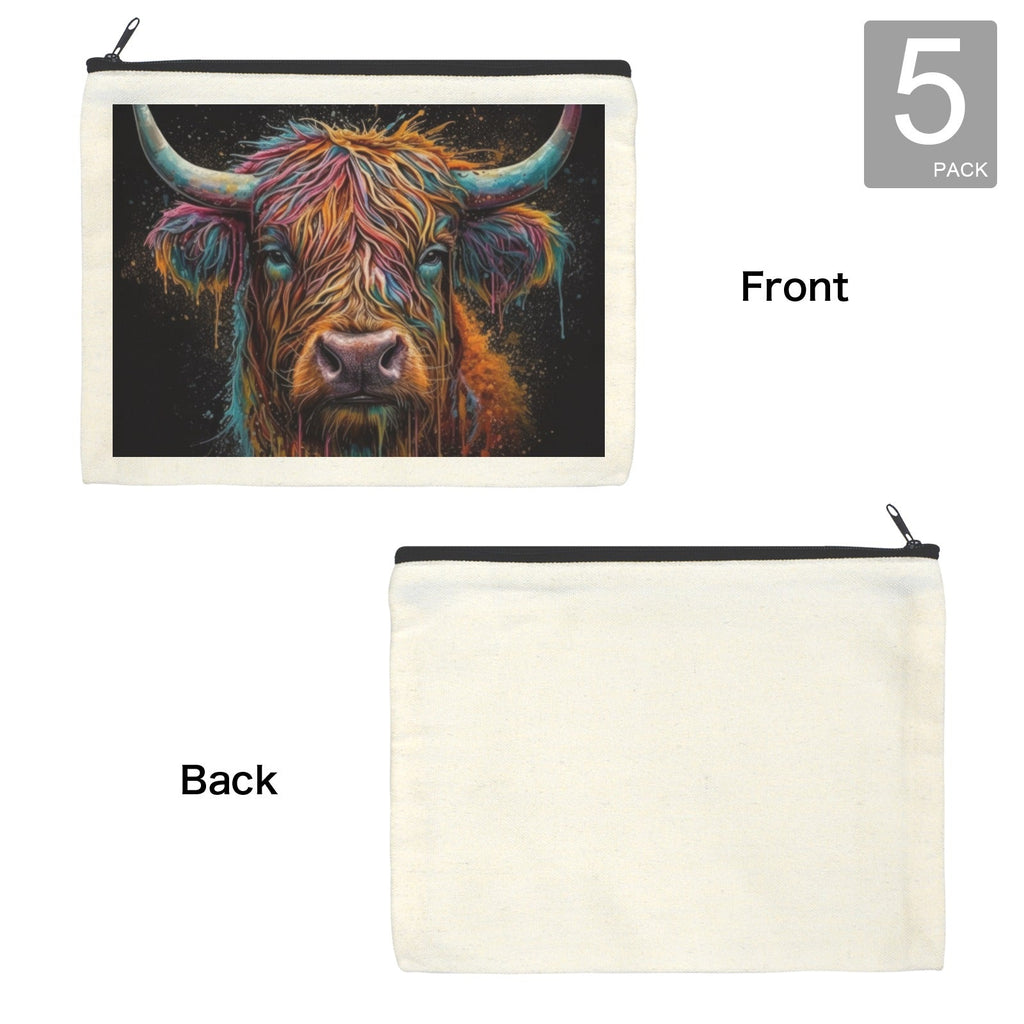 Baha Ranch Painted Highland Cow Cosmetic Bag Pack of 5 Made in America by Baha Ranch Western Wear - product image 4