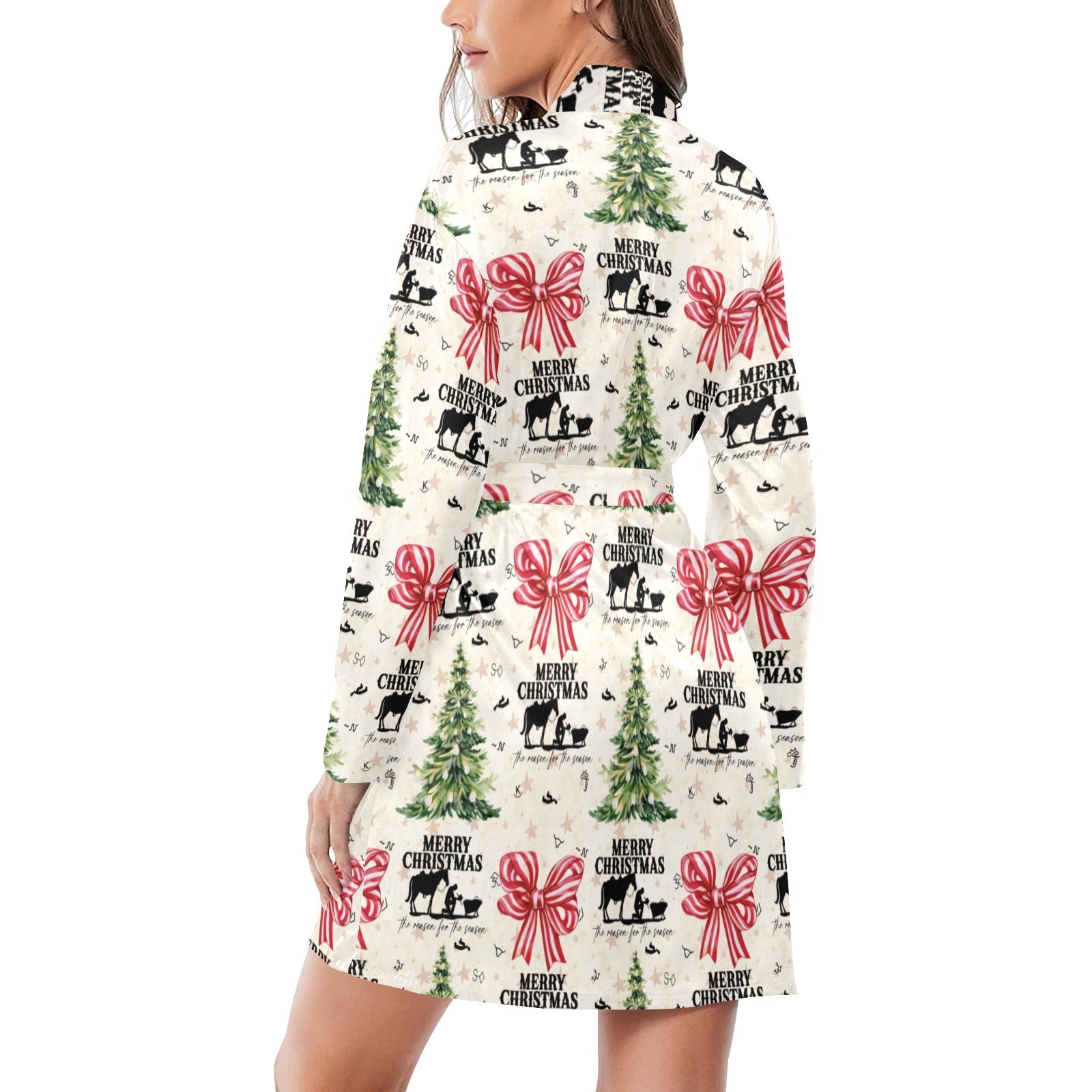 Baha Ranch Praying Cowboy Christmas Western Cowgirl Satin Robe by Baha Ranch Western Wear - product image 2
