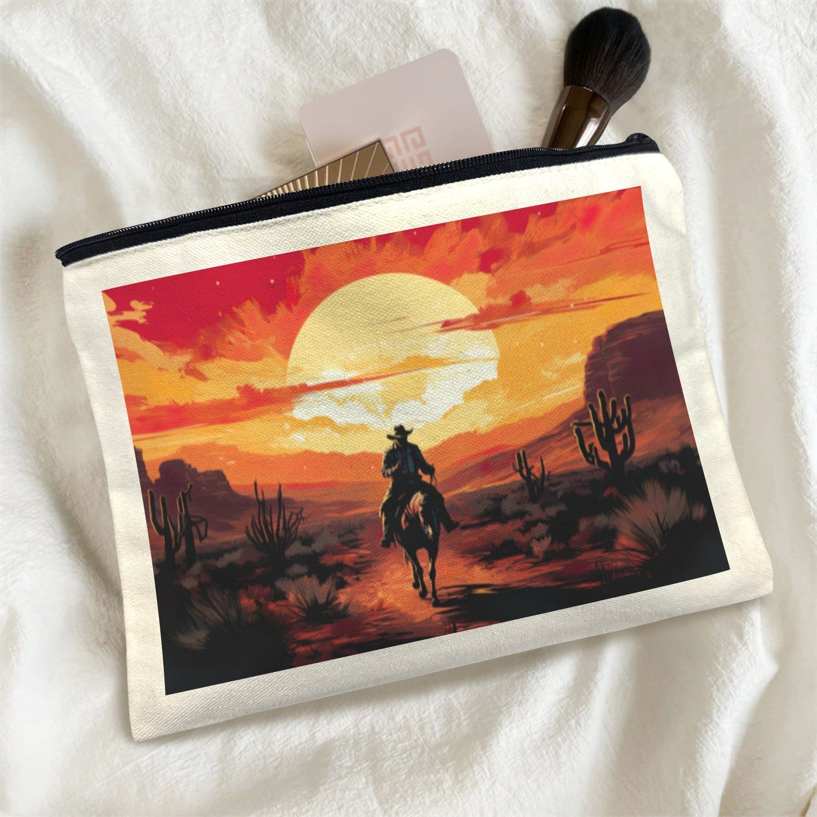 Baha Ranch Western Cowboy Sunset Cosmetic Bag Pack of 5 Made in America by Baha Ranch Western Wear