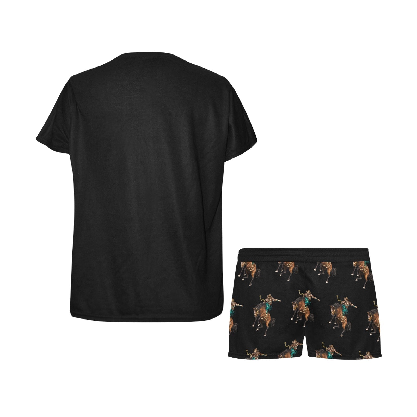 Baha Ranch Rodeo Cowboy Womens Western Top and Short Pajama Set by Baha Ranch Western Wear - product image 4