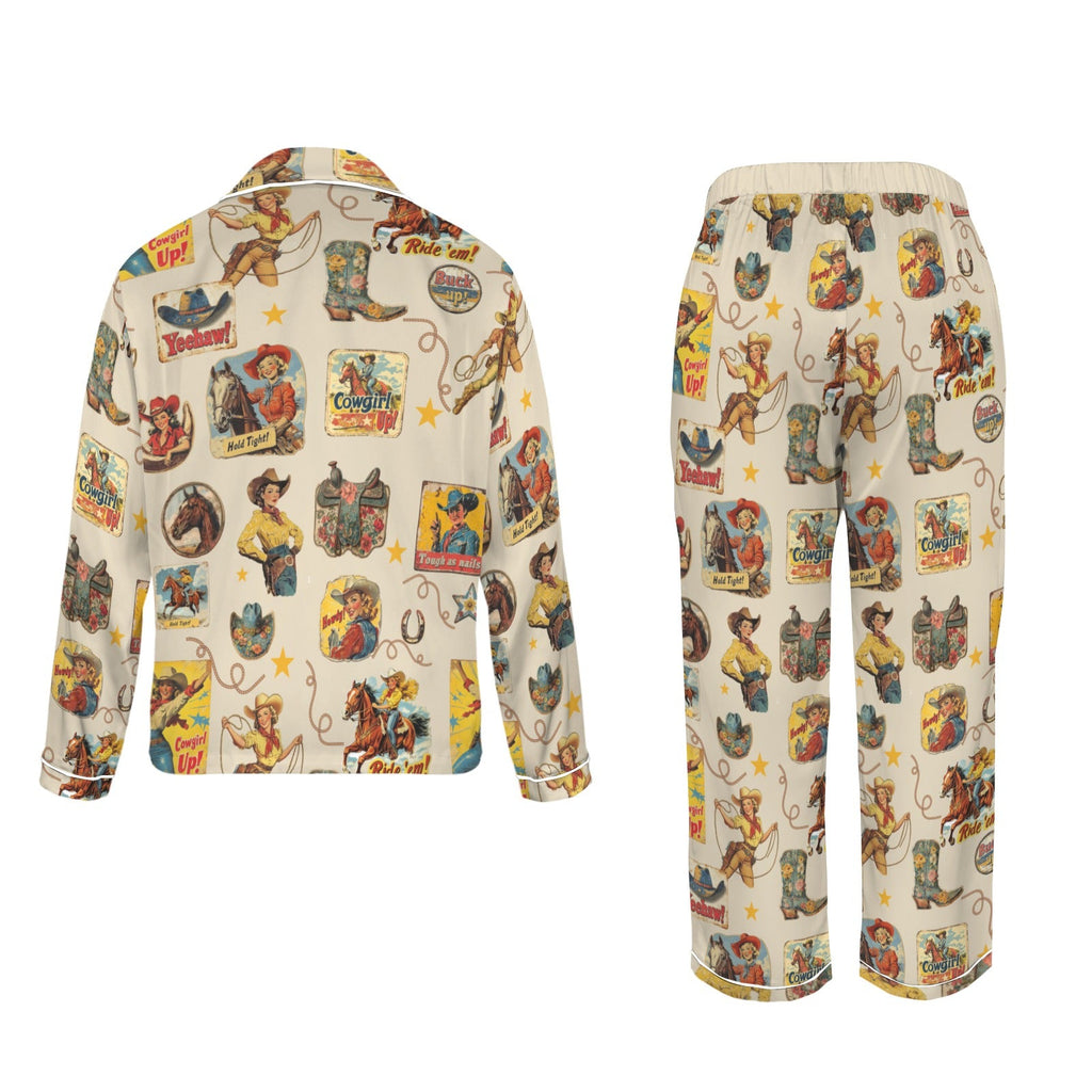 Baha Ranch Vintage Cowgirl Collage Western Rodeo Satin Pajamas by Baha Ranch Western Wear - product image 5