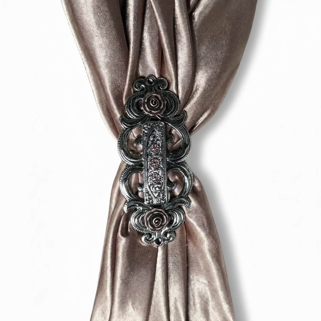 Antique Silver and Copper Flower Rectangle Concho #W268 — view 7