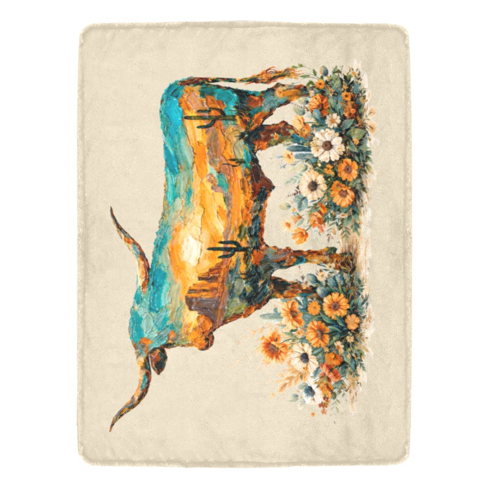 Baha Ranch Painted Longhorn Throw Blanket 60" x 80" Made in America by Baha Ranch Western Wear - product image 5
