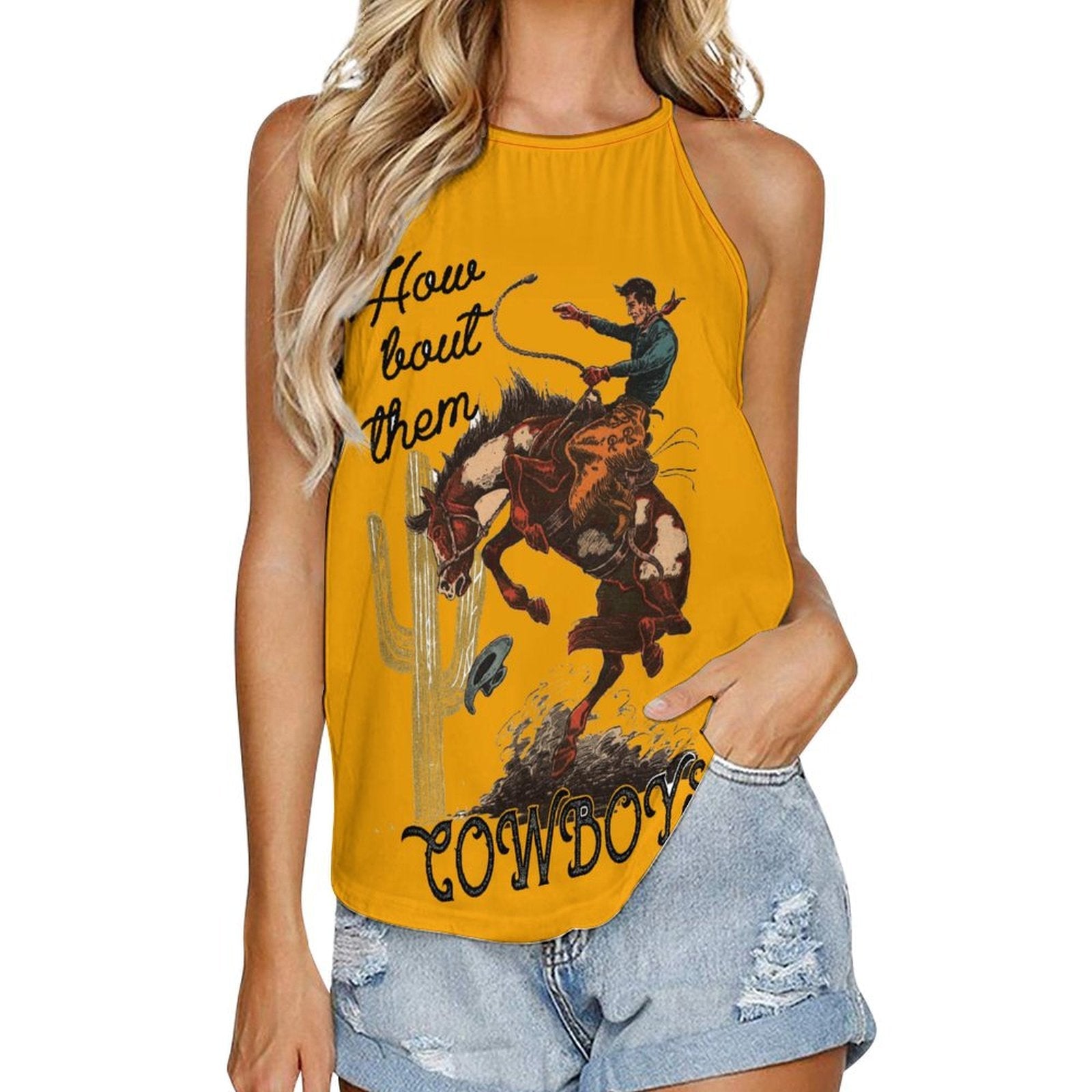 Baha Ranch How Bout Them Cowboys Vintage Western Tank Top by Baha Ranch Western Wear
