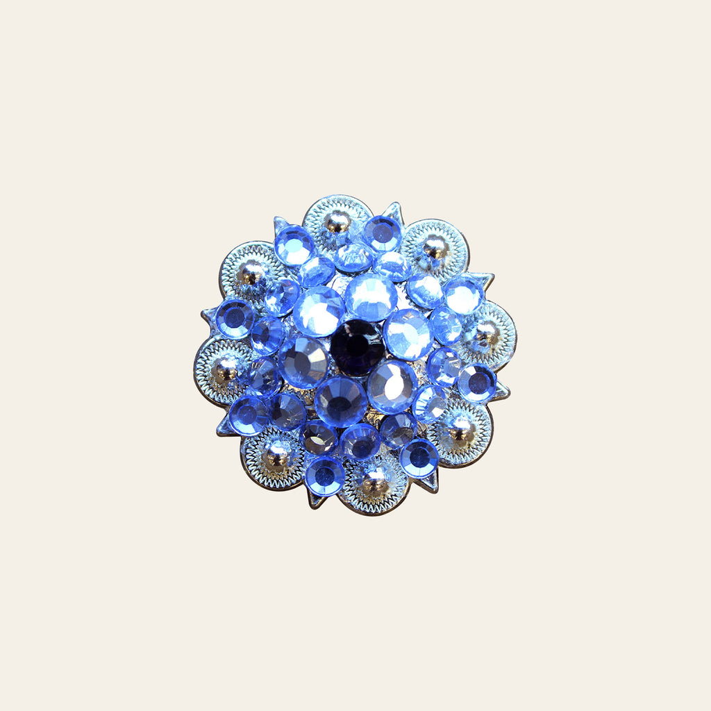 HILASON Screw Back Concho 1.25 in Amythyst Montana Crystals Saddle Amythyst, Color | Slotted Conchos Bling
