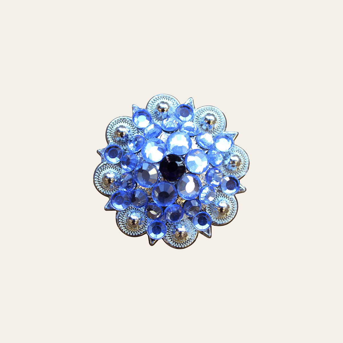 HILASON Screw Back Concho 1.25 in Amythyst Montana Crystals Saddle Amythyst, Color | Slotted Conchos Bling