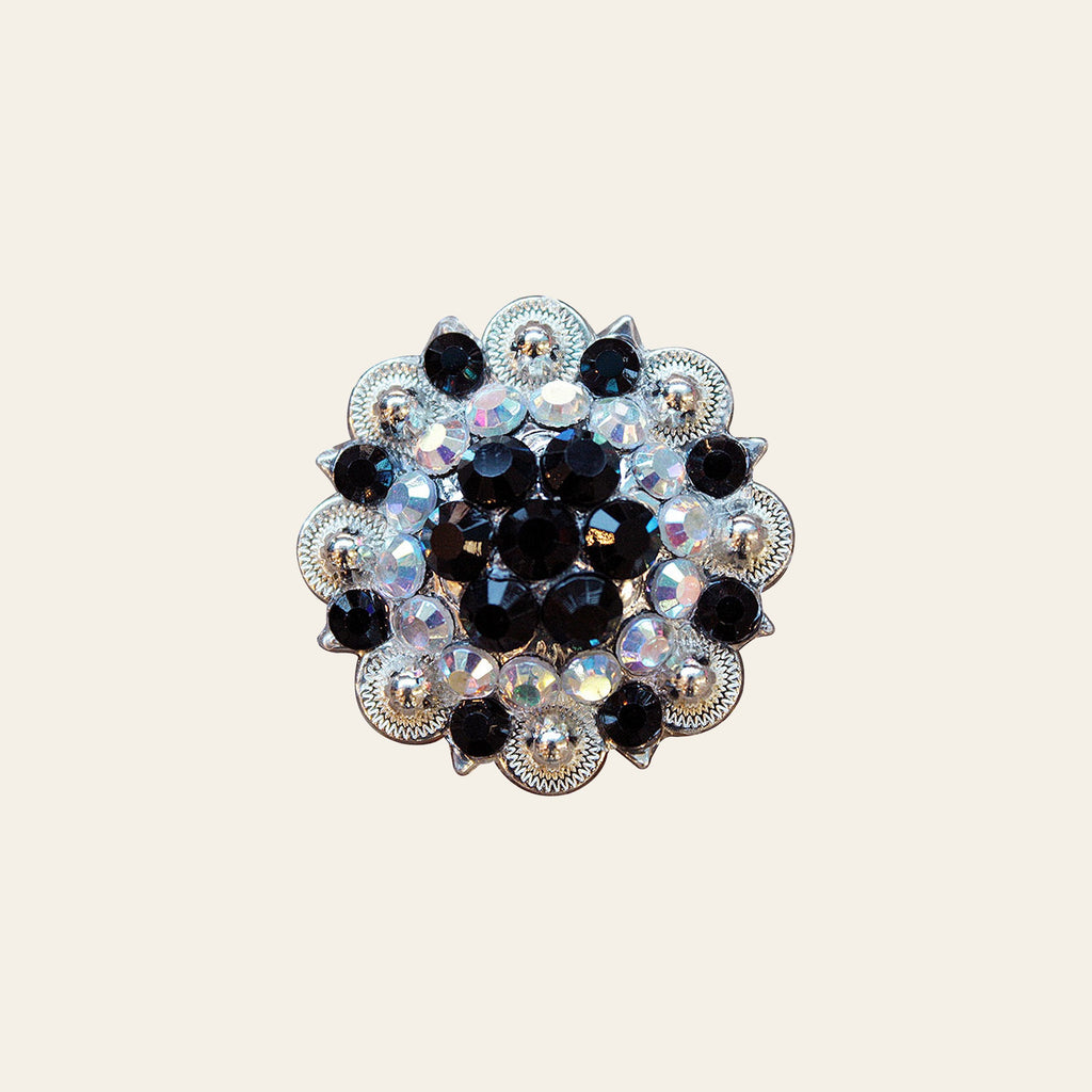 HILASON Western Style Crystal Silver Berry Rhinestone Headstall Saddle Breast Collars Concho Black | Bling