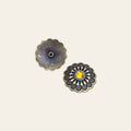 1.5 Inch HILASON Western Screw Back Concho Antique Brass W/ Yellow Crystals