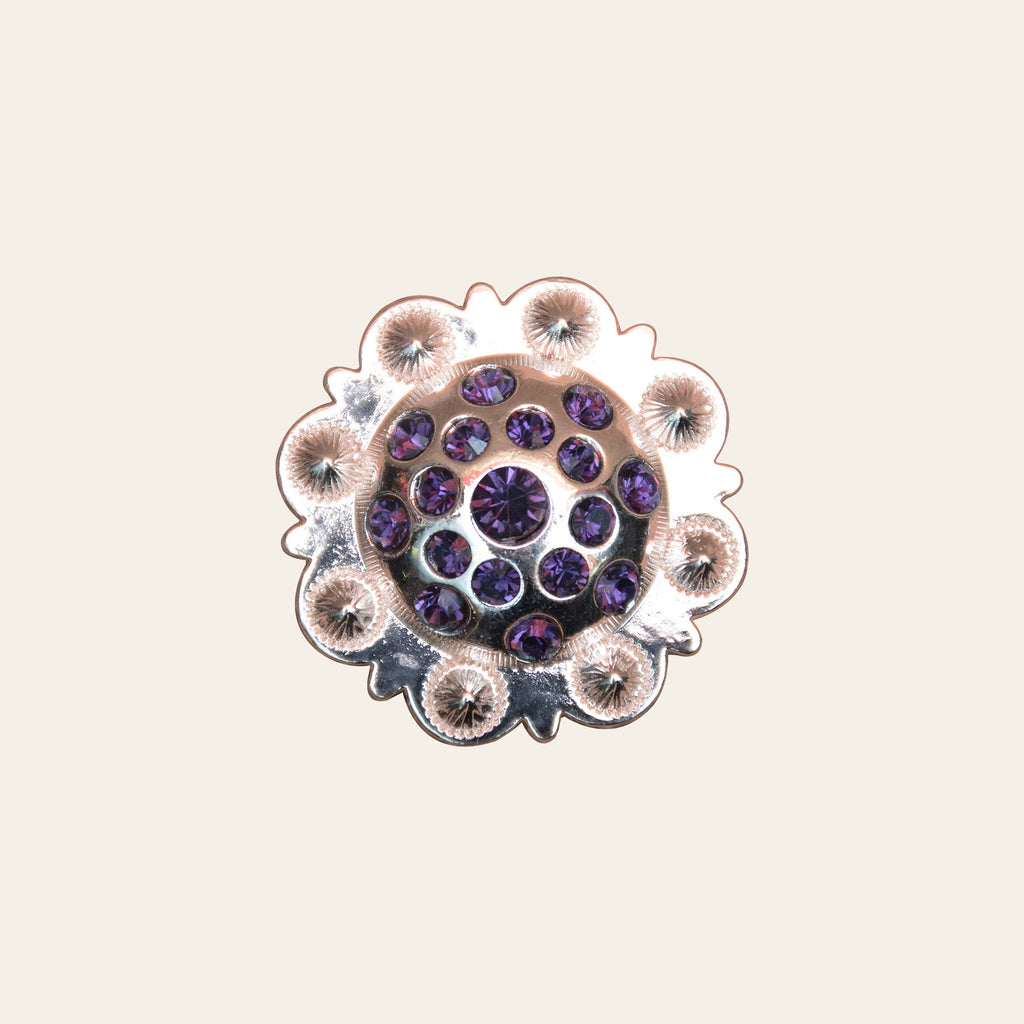 1.5 Inch HILASON Western Screw Back Purple Crystals Berry Concho Saddle & Tack