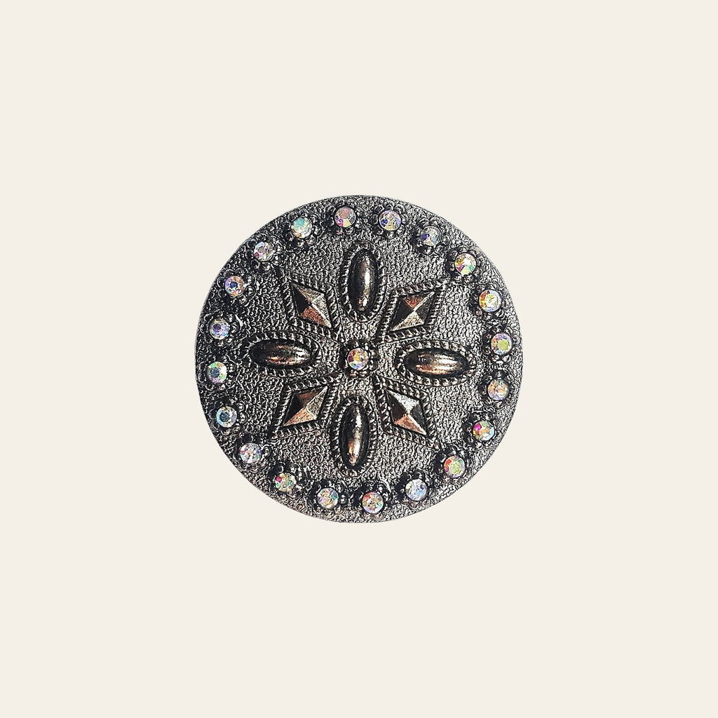 HILASON Western Screw Back Concho Antique Silver Round Saddle Headstall | Belt Slotted Conchos