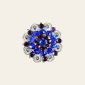 HILASON Western Berry Conchos Glass Rhinestones Bling Tack Cowgirl Blue-Purple Color | Bridle Slotted