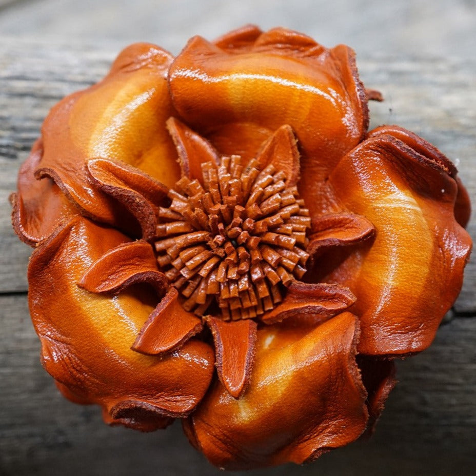 Hand Painted Leather Flowers - Gardenias — view 5