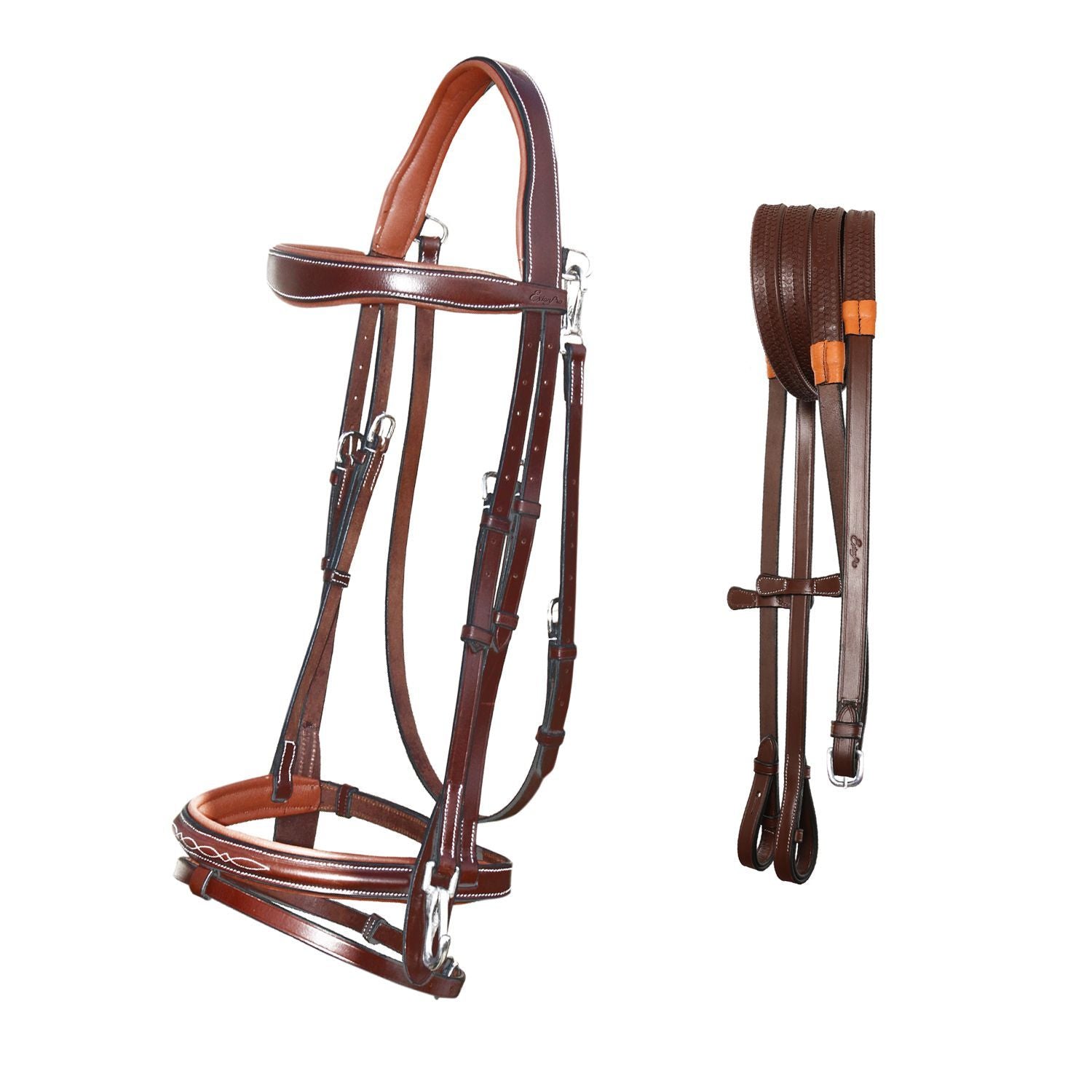 ExionPro Quick Release Snaffle Jumping Bridle with Rubber Reins by Bridles & Reins - alternate view 3
