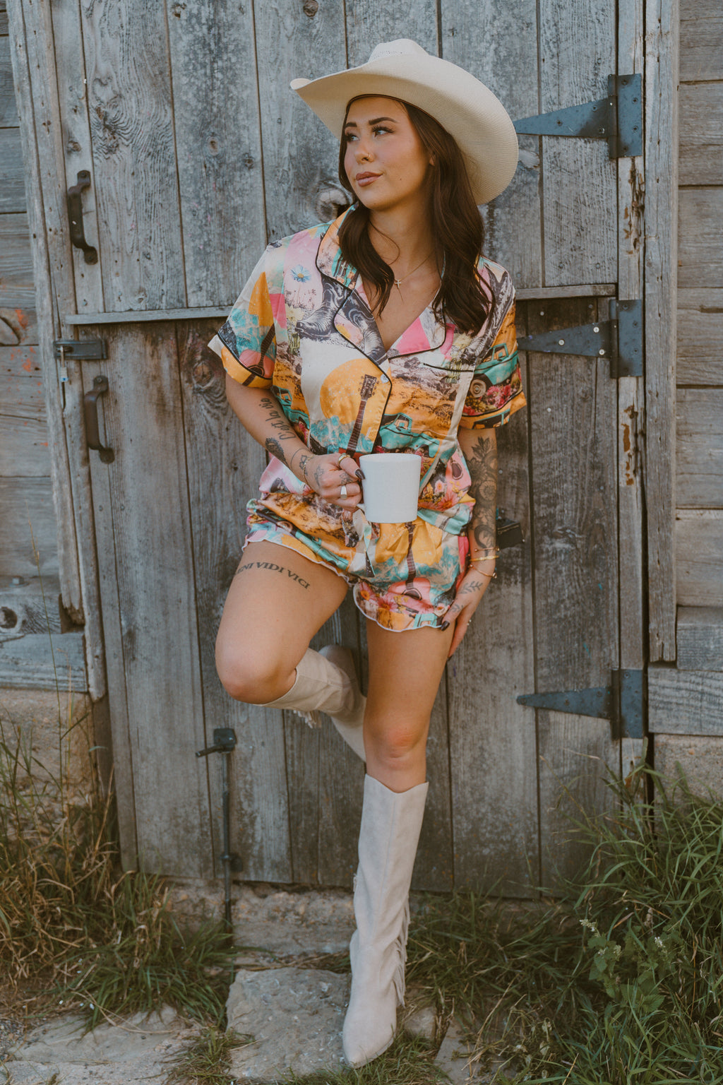Baha Ranch Retro Pop Western Satin Pajama Set by Baha Ranch Western Wear - product image 3