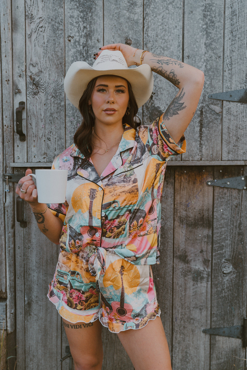 Baha Ranch Retro Pop Western Satin Pajama Set by Baha Ranch Western Wear - product image 2