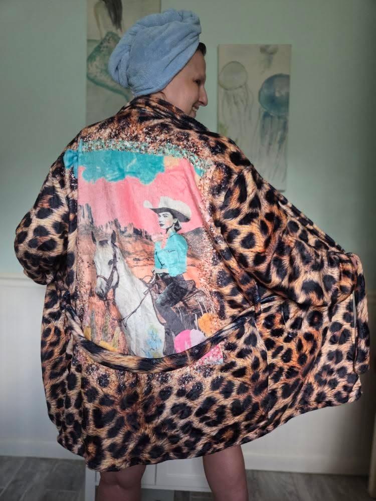Baha Ranch Retro Pop Western Leopard Cowgirl Robe by Baha Ranch Western Wear - product image 7