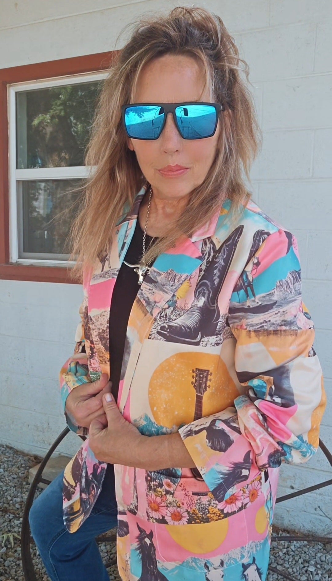 Baha Ranch Retro Pop Western Collage Blazer by Baha Ranch Western Wear - product image 4