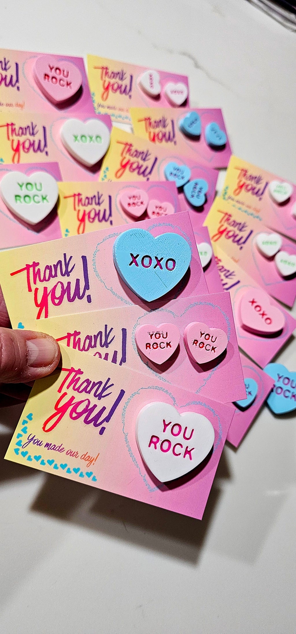 Bag of 25 -Boutique 3d Printed Package Inserts Candy Message Heart Pins or Earrings Made in America by Baha Ranch Western...