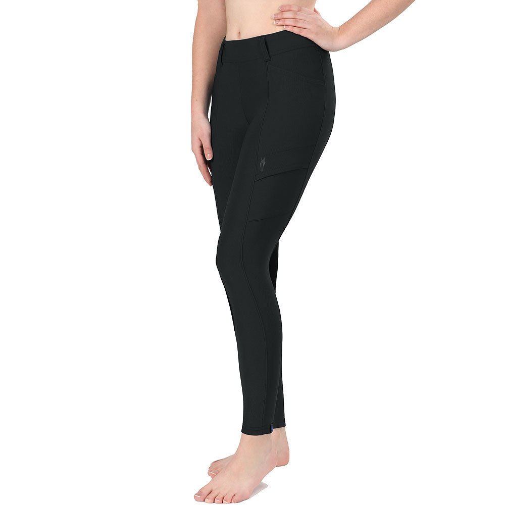 Contour Highlighting Pockets Cargo Tights For Horse Riding Black