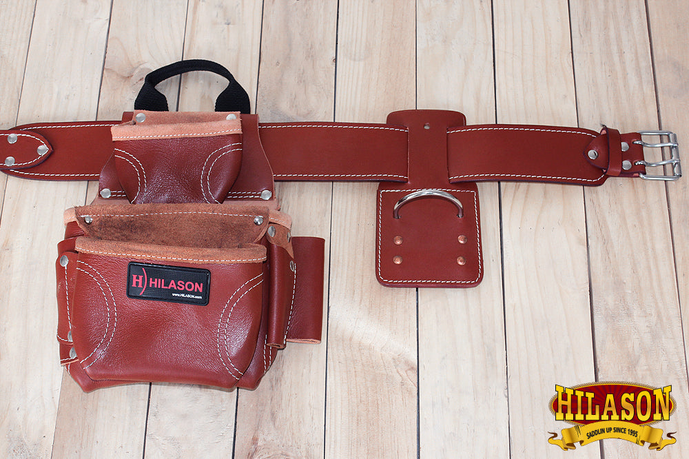 HILASON Leather Tool Bag Construction Handyman Farmers Organizer Storage Bags For Men Electrician Tools Home & Wood Work