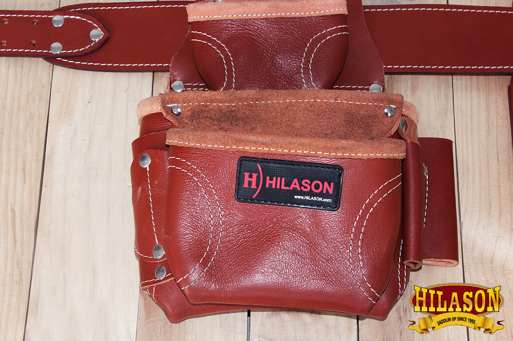 HILASON Leather Tool Bag Construction Handyman Farmers Organizer Storage Bags For Men Electrician Tools Home & Wood Work