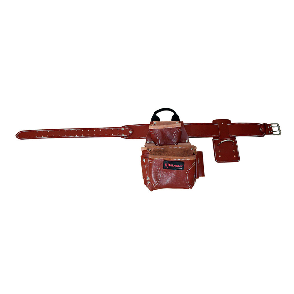 HILASON Leather Tool Bag Construction Handyman Farmers Organizer Storage Bags For Men Electrician Tools Home & Wood Work